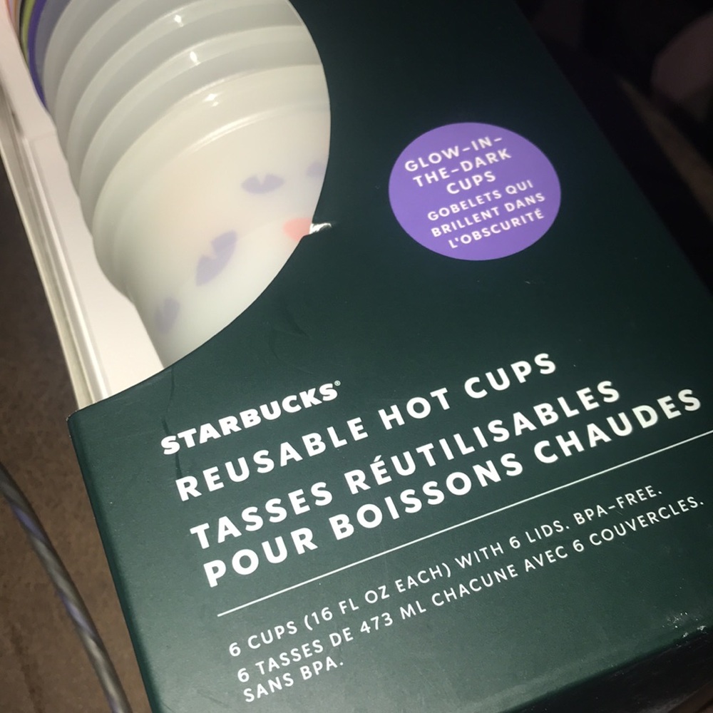 NWT Starbucks Glow in the Dark Halloween Hot Cups (6-Pack) (16 oz) - Picture 11 of 12
